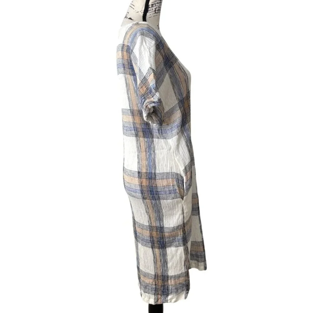 Masai Copen Hagen Womens Plaid Midi Dress With Side Tie Size XL - Picture 2 of 9